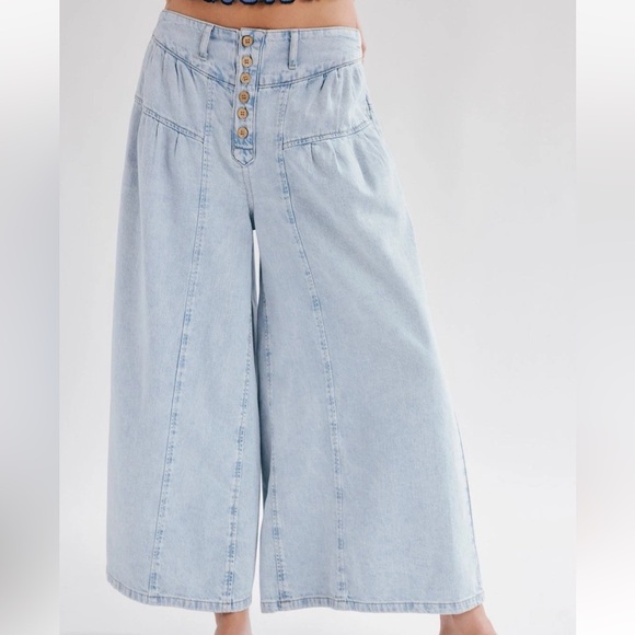 Free People Blossom Wide-Leg Size Small Ankle Jeans - Picture 5 of 10